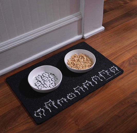 Pet Placemat | Recycled Rubber Cats in Row