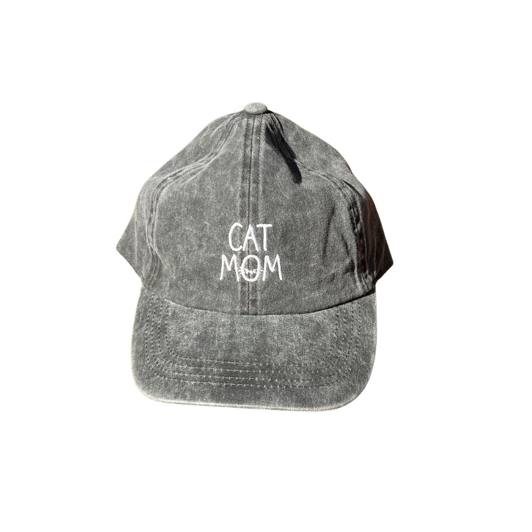 Grey Denim Cat Mom