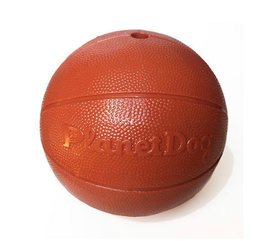 Orbee-Tuff Basketball Treat-Dispensing Dog Chew Toy, Brown