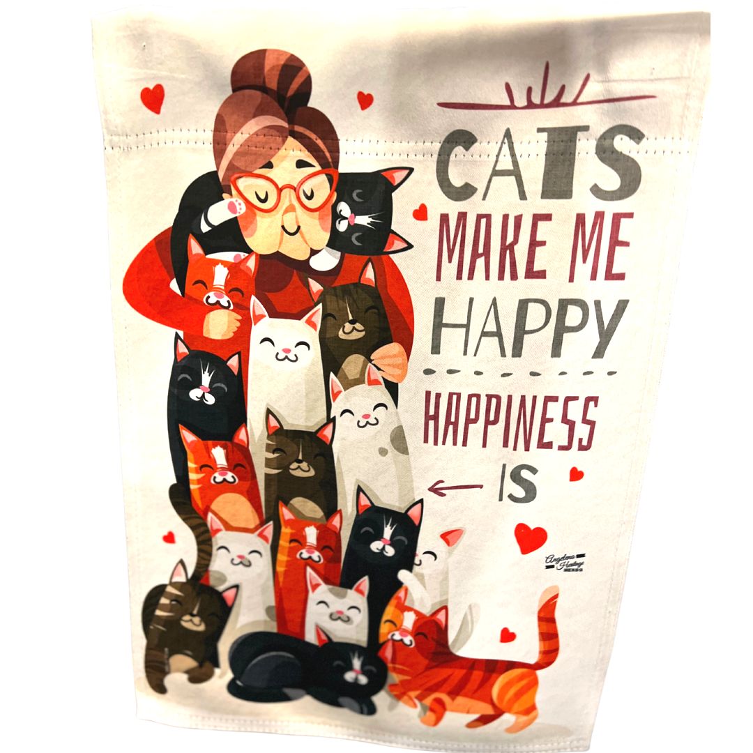 Cats are happiness Flag