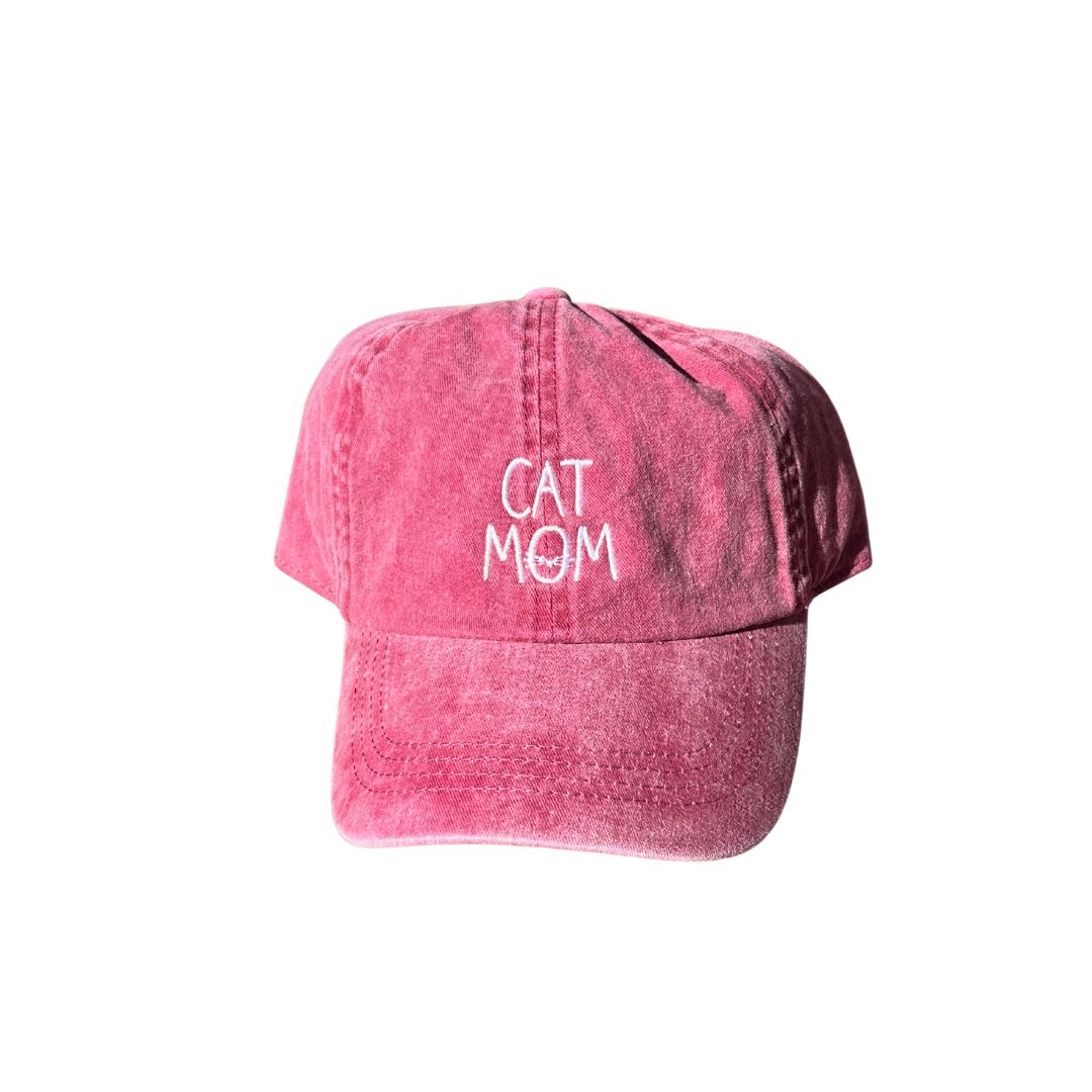Red Denim Cat Mom Hat